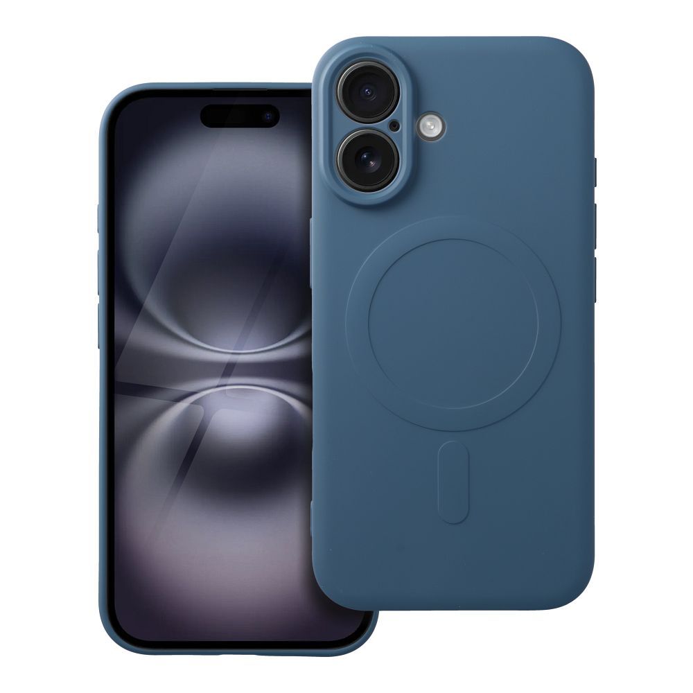 Silikoninen Mag Cover iPhone 16:lle yhteensopiva MagSafen kanssa sininen