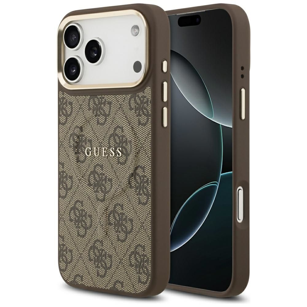 Guess 4G PU Classic Logo MagSafe -suojakuori iPhone 17 Pro Max - ruskea