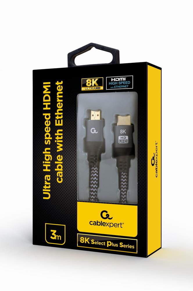 GEMBIRD HDMI-HDMI 8K -kaapeli 3 m Select/Plus CCB-HDMI8K-3M