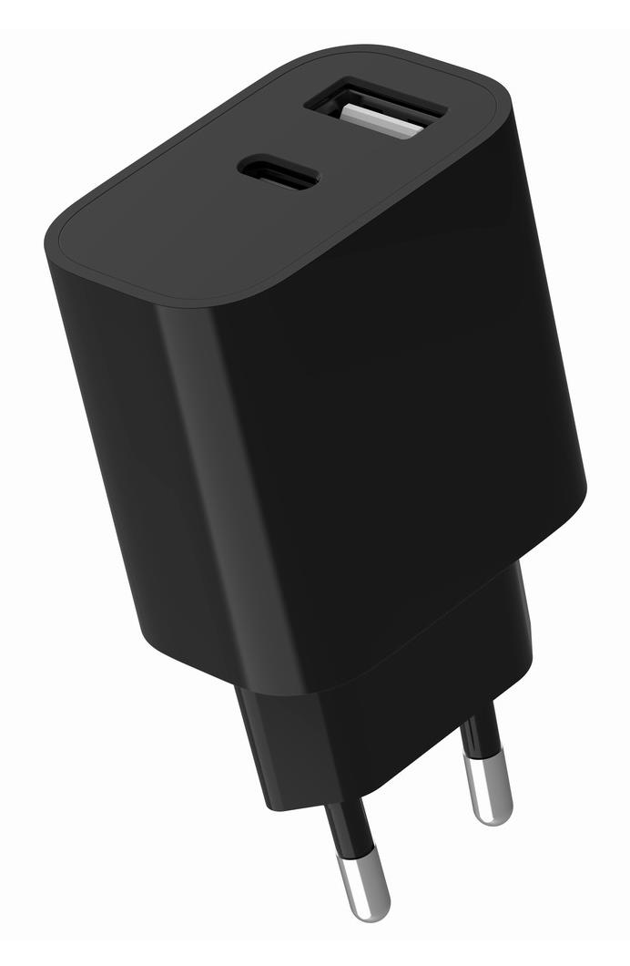 Yleis-USB-laturi musta/2P TA-UC-2AC12-01-BK GEMBIRD