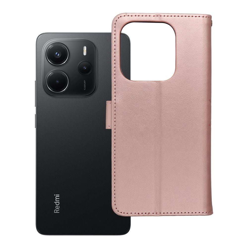MEZZO kirjakotelo XIAOMI Redmi Note 14 4G:lle (GLOBAL - 164,84mm x 78,15mm x 8,16mm) mandala ruusukulta