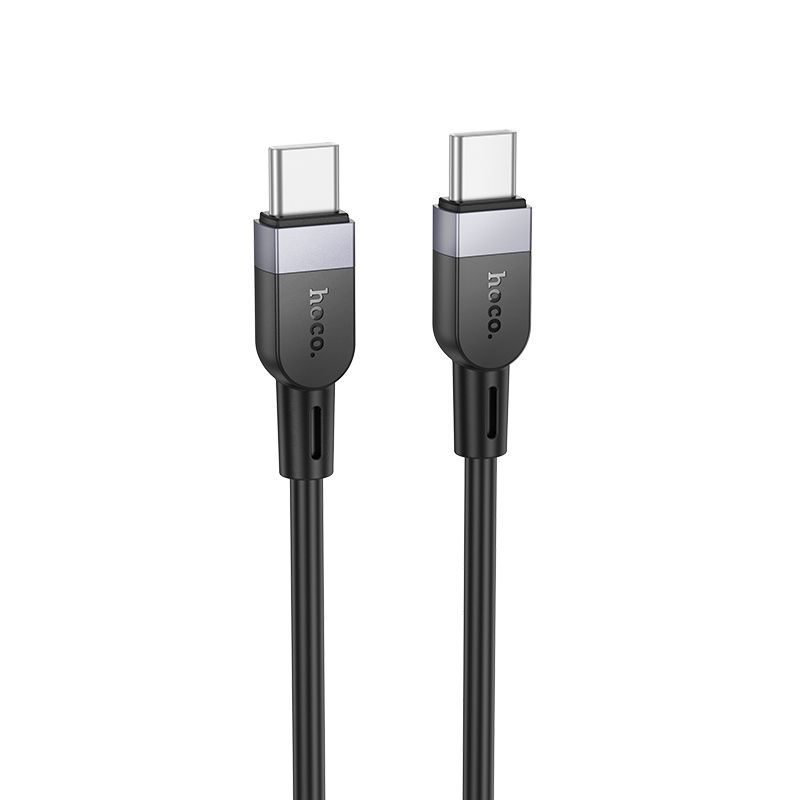 Silikonikaapeli USB-C – USB-C Hoco 3A 60W 3 m X109, musta