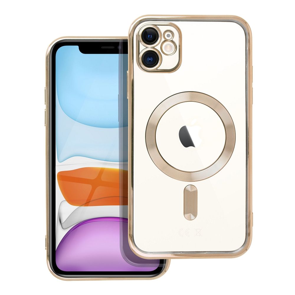 Suojakuori iPhone 11:lle Electro Mag Cover yhteensopiva MagSafen kanssa kultainen