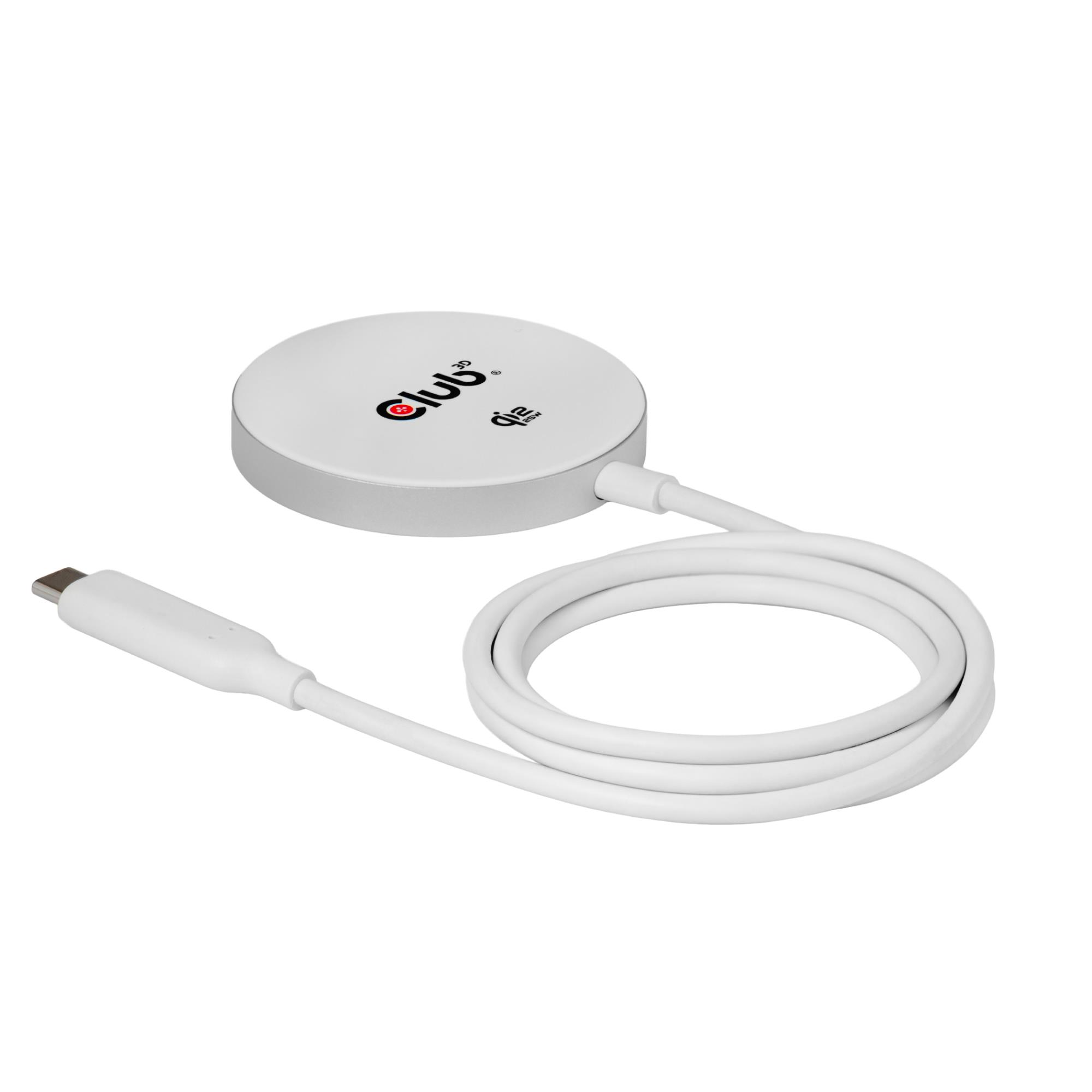Mobiililaturi Qi2 MagSafe/25W valkoinen CAC-3026 CLUB3D
