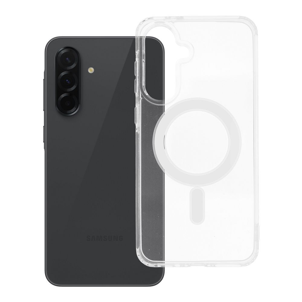 Suojakuori Samsung A36:lle Clear Mag Cover (STR) yhteensopiva MagSafen kanssa läpinäkyvä