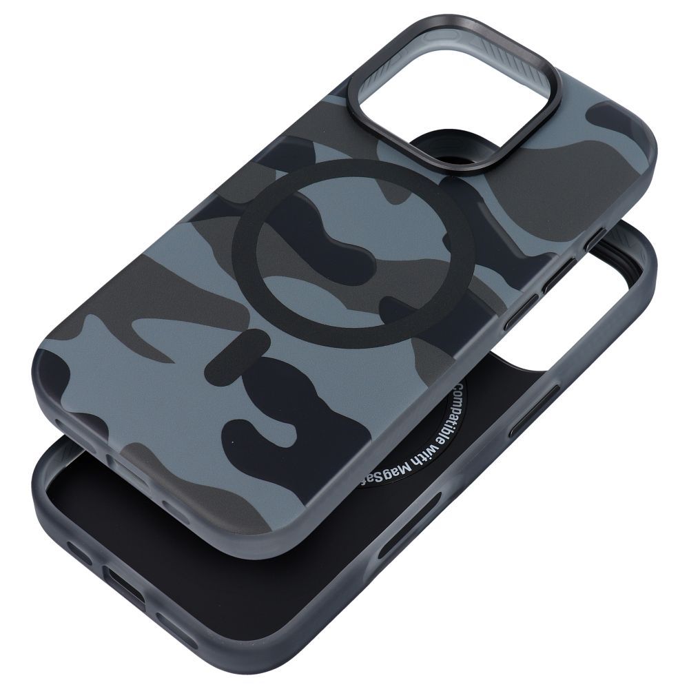 Suojakuori iPhone 16 PLUS:lle Forcell F-Protect Levels Dual Layer 4D MagSafe-yhteensopiva Military Drop-Test black camo