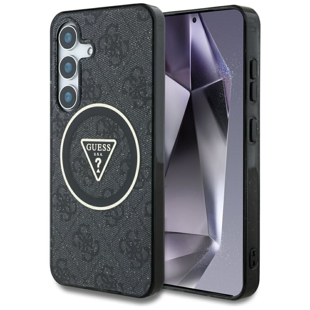 Guess Suojakuori Samsung S25 Plus:lle GUHMS25MHG4PRTGK (Magnetic IML Metal Glitter 4G Circle Triangle) musta