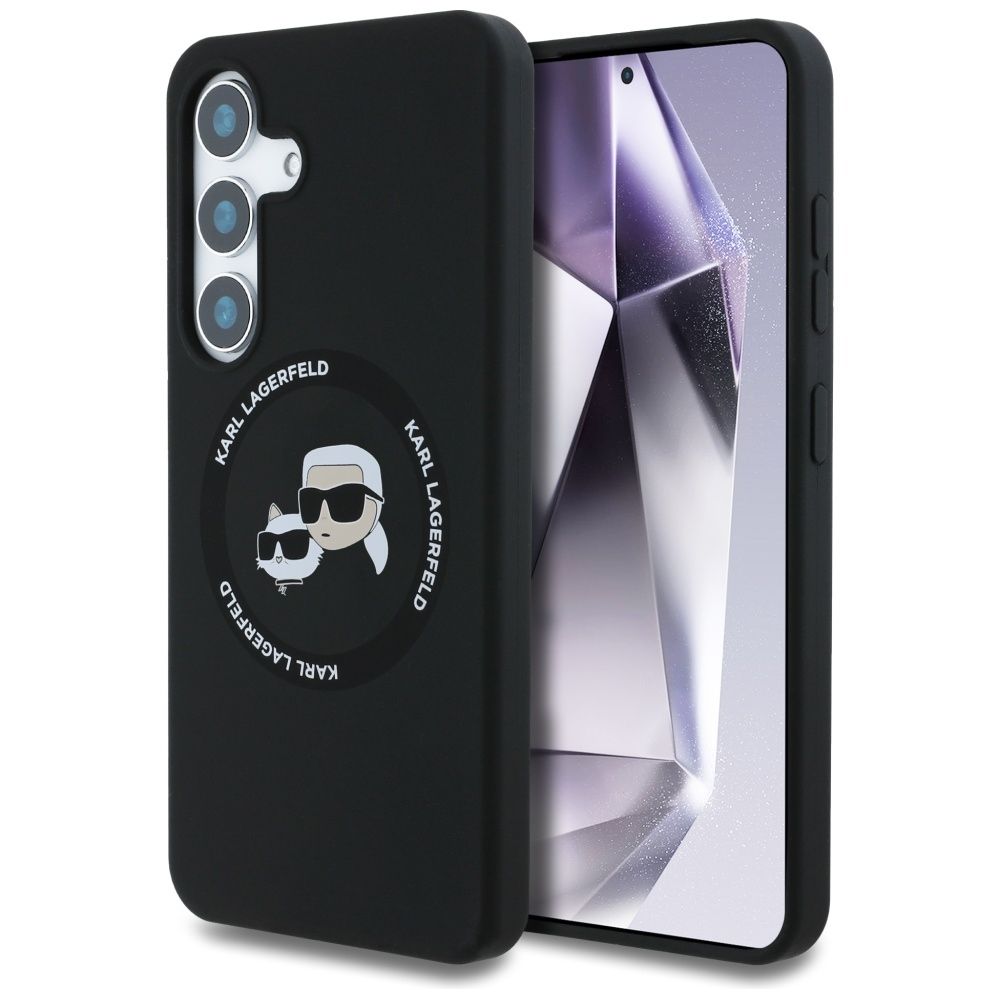 Karl Lagerfeld Suojakuori Samsung S25 Pluslle KLHMS25MSKCHTCK (Magneettinen Silikoninen Double Heads) Musta