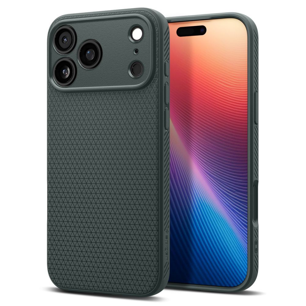 Spigen Liquid Air Suojakuori iPhone 17 Pro Max:lle Abyss Green