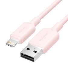 USB 2.0 –Lightning-kaapeli/1M vaaleanpunainen LAMPF VENTION