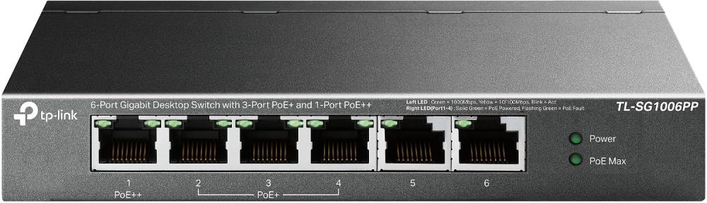 TP-Link TL-SG1006PP Kytkin 6-porttinen Gigabit 4x PoE+