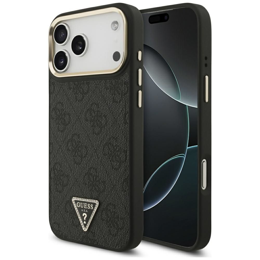 Guess 4G Triangle Logo MagSafe -suojakuori iPhone 17 Pro Max - musta ja kulta