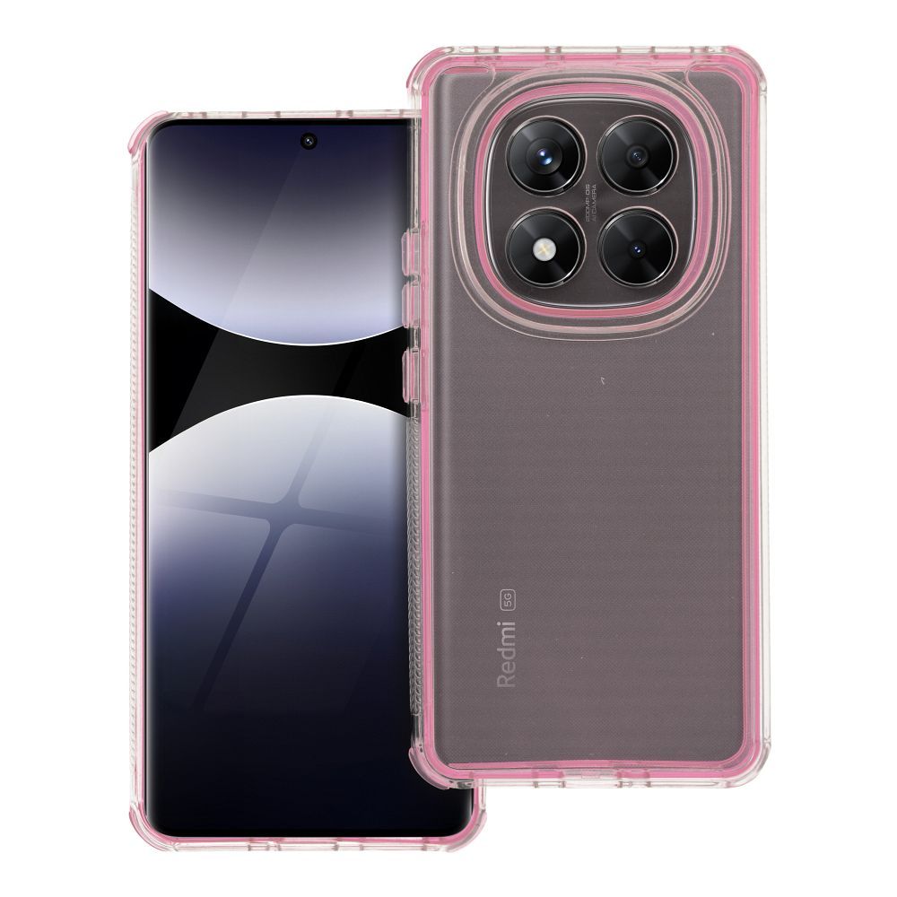 Suojakuori Xiaomi Redmi Note 14 PRO 5G / 14 PRO PLUS 5G:lle Matrix Clear vaaleanpunainen