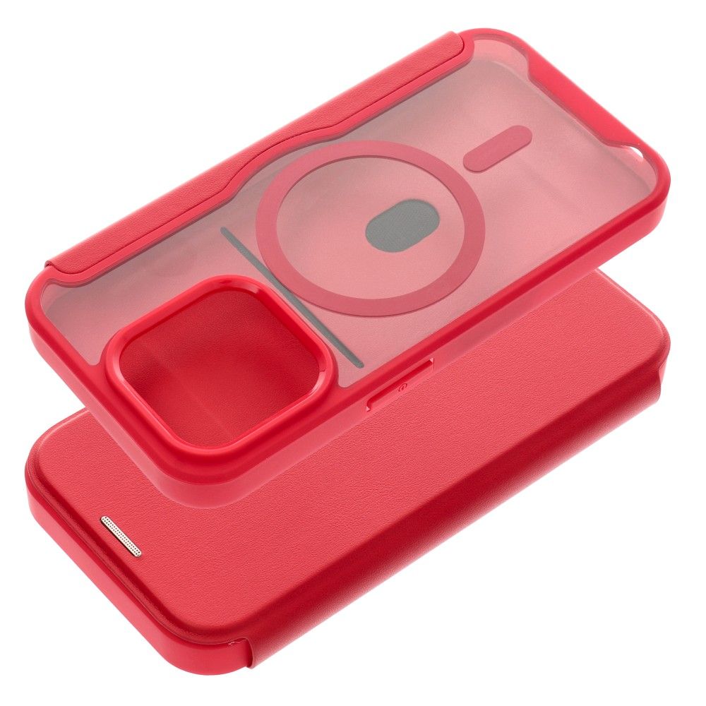 SMART MAG Book -suojakuori MagSafe-yhteensopiva iPhone 15 Pro:lle punainen