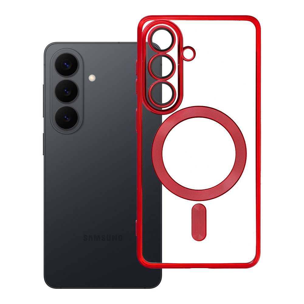 Suojakuori Samsung S26:lle Electro Mag Cover yhteensopiva MagSafen kanssa punainen