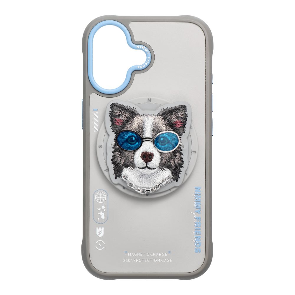 NIMMY suojakuori GLASSES COOL DOG MagSafe-yhteensopiva IPHONE 17:lle harmaa