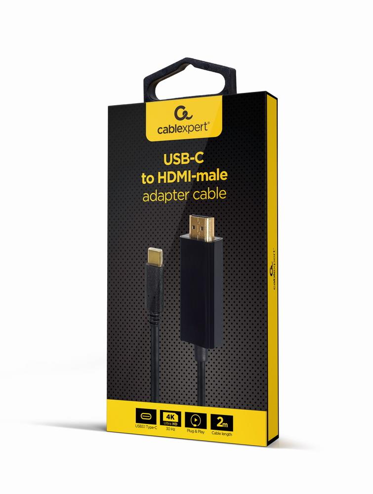 Gembird A-CM-HDMIM-01 USB-C - HDMI -kaapeli, 2 m