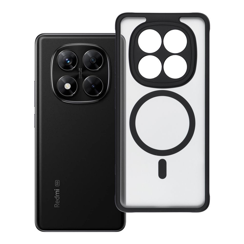 Suojakuori Xiaomi Redmi Note 14 PRO 5G:lle Full Matte Mag Cover yhteensopiva MagSafe musta