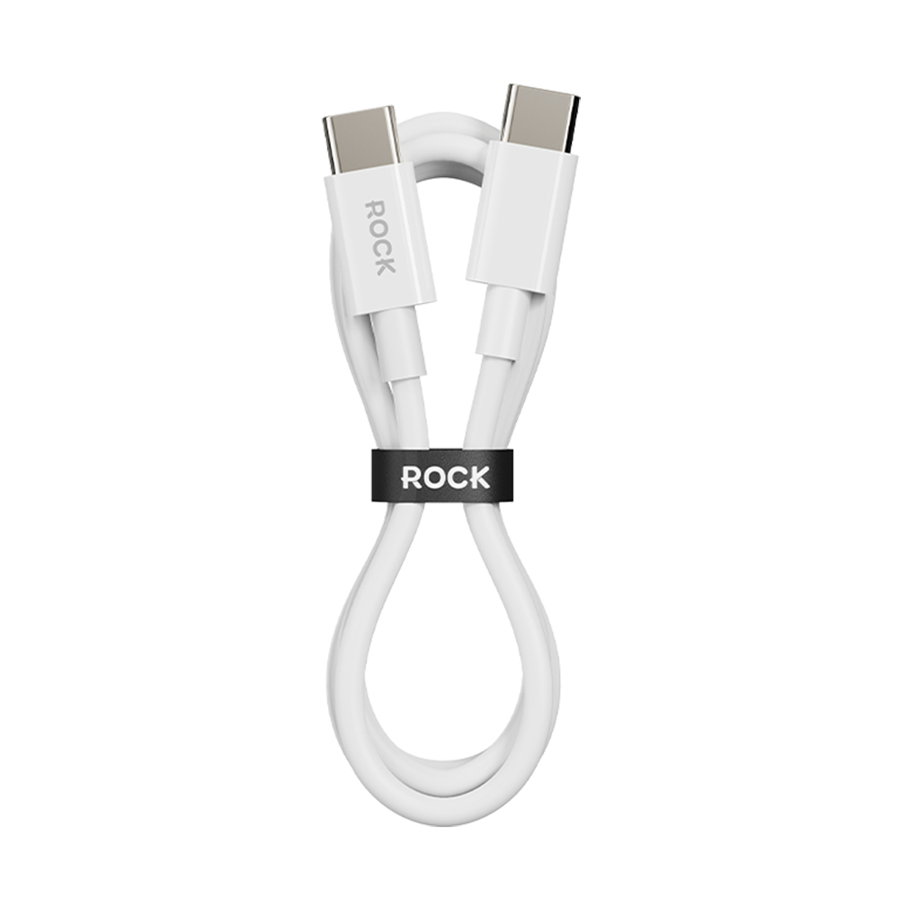 Rock kaapeli P8 Basic Series - Type C - Type C - PD 60W 3A 1 metri valkoinen