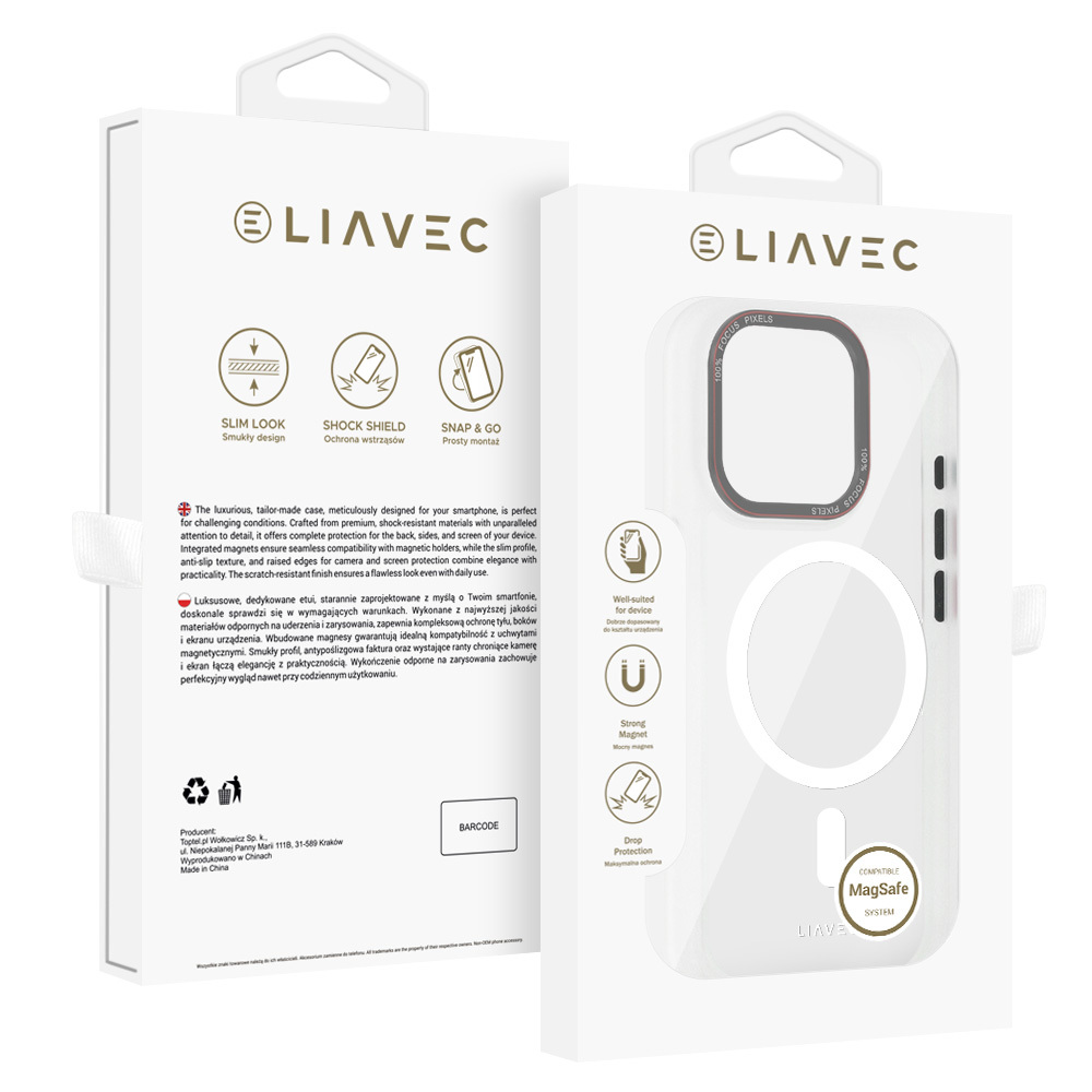 Liavec Hybrid Magsafe kirkas Suojakuori iPhone 16 Pro Maxlle