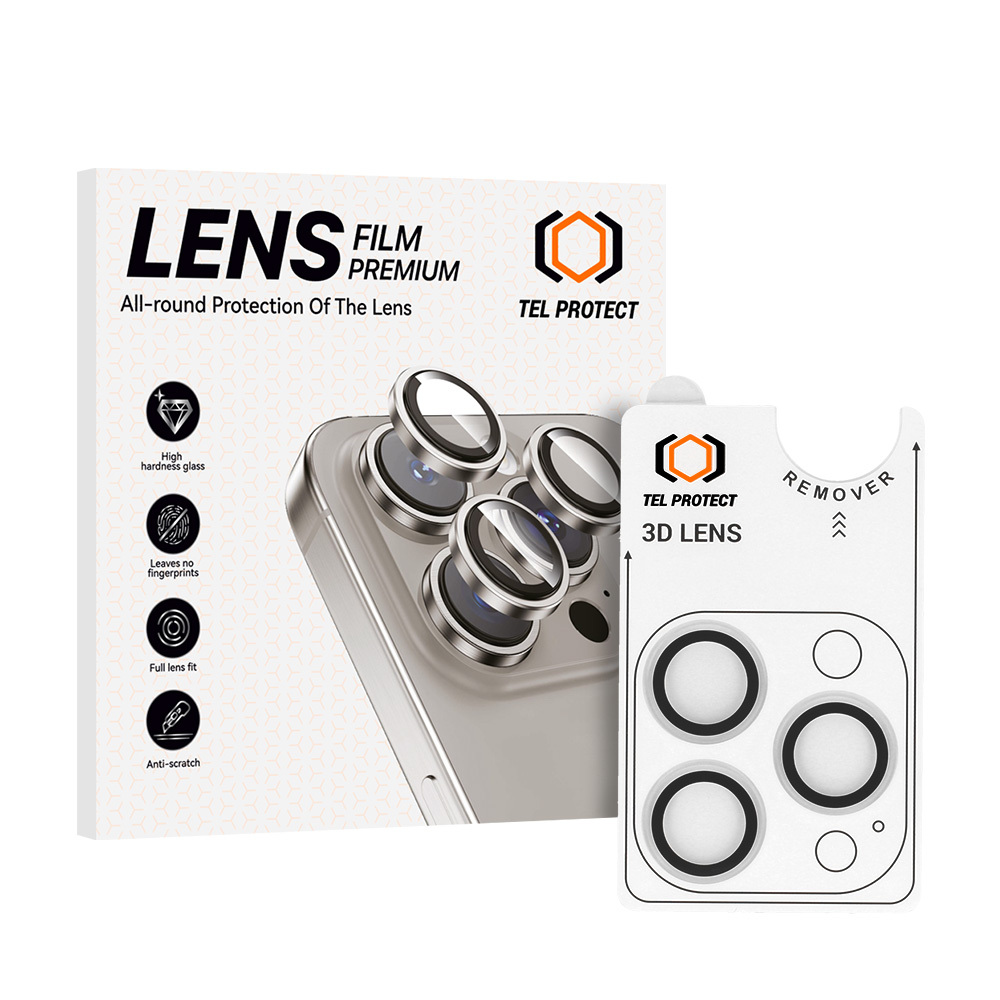 Tempered glass Tel Protect 3D Lens on camera for Iphone 13 Pro/13 Pro Max transparent (lens 3 pieces)