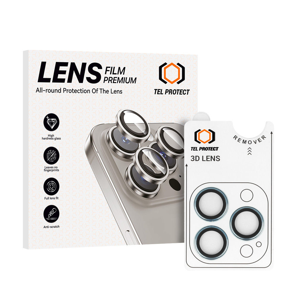 Karkaistu lasi Tel Protect 3D Linssi kameralle iPhone 13 Pro/13 Pro Max:lle sininen (3 linssiä)