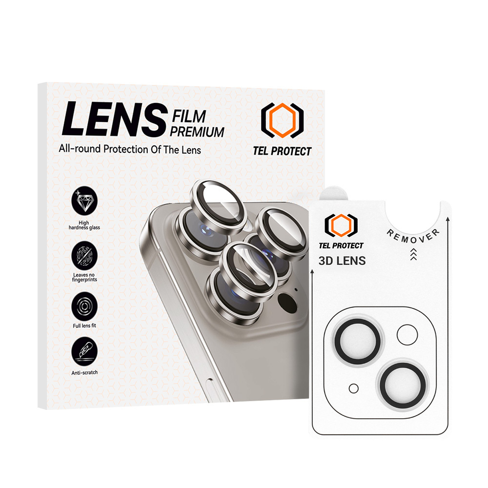 Kameran linssin suojalasi Tel Protect 3D Lens kameralle iPhone 15/15 Plus kirkas (2 kpl)