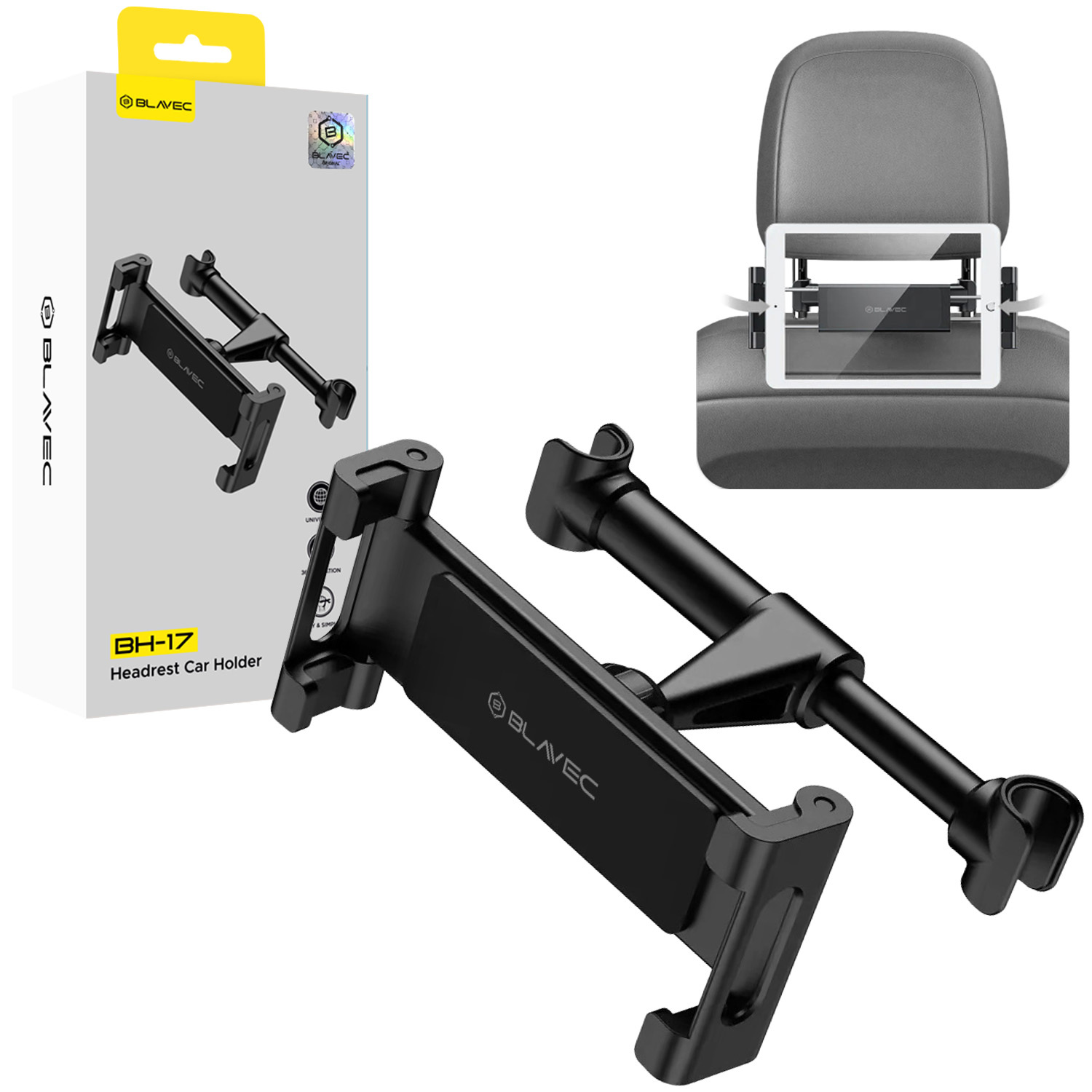 Blavec Auton pidike BH-17 pääntukeen (BH17-HRB) musta