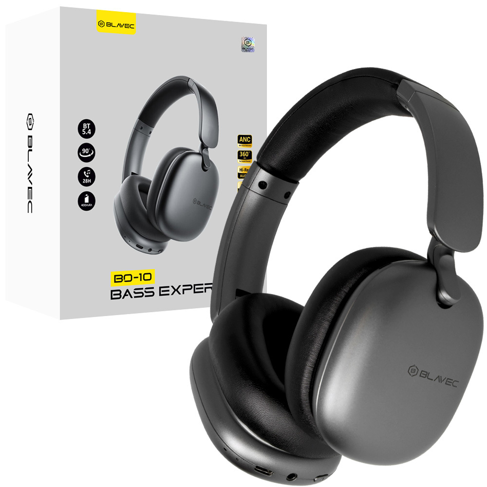 Blavec Over-ear Bluetooth Kuulokkeet BO-10 Bass Expert ANC (BO10-B) musta