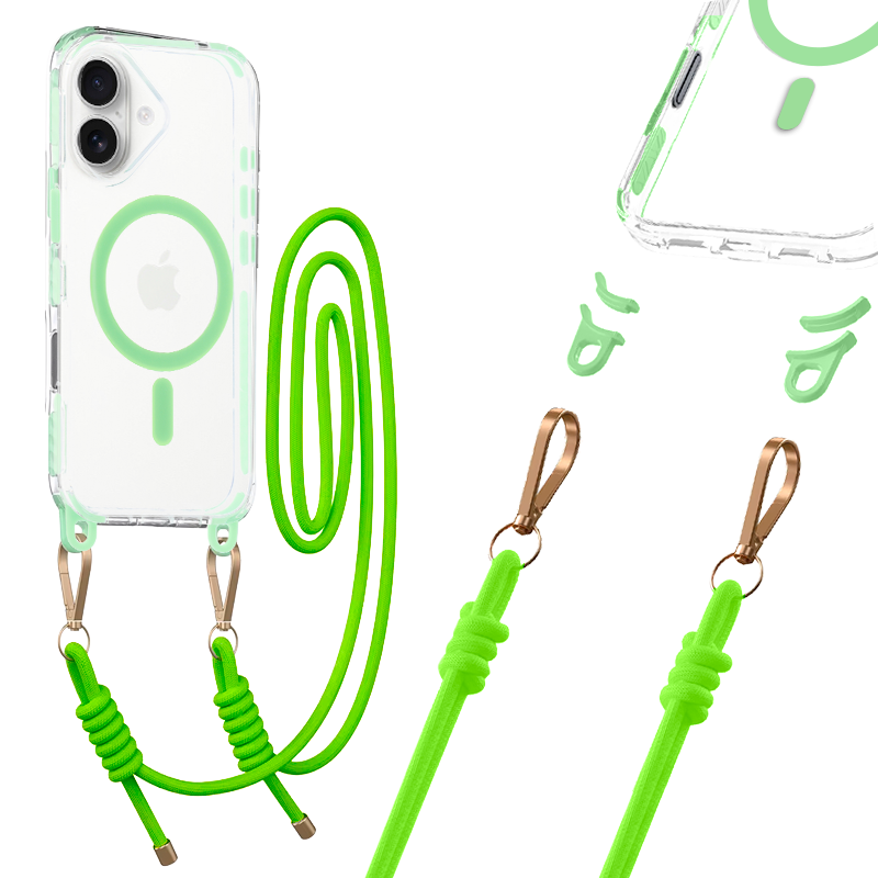 Tel Protect Strap Clear Suojakuori iPhone 17:lle vihreä
