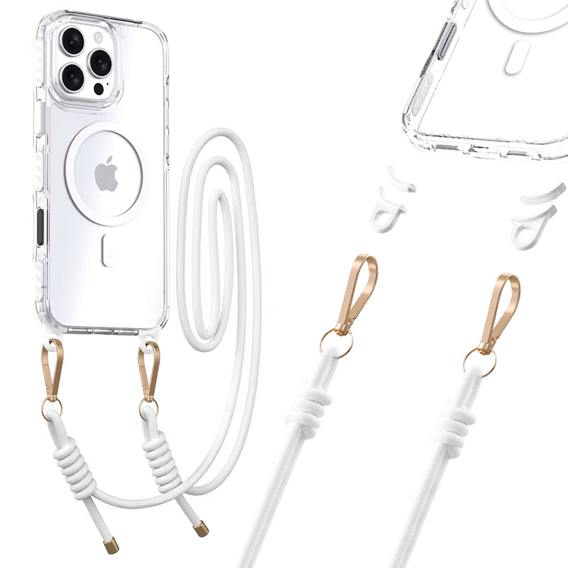 Tel Protect Strap Clear Suojakuori iPhone 17 Air:lle valkoinen