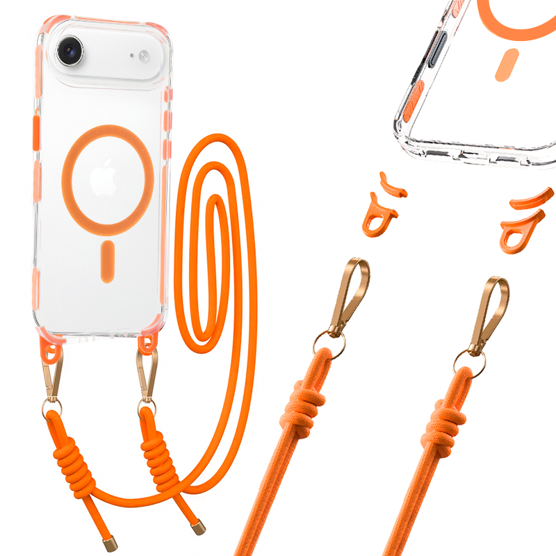 Tel Protect Strap Clear Suojakuori iPhone 17 Air:lle oranssi