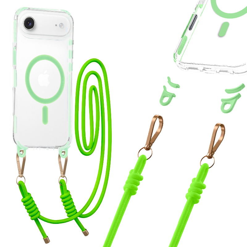 Tel Protect Strap Clear Suojakuori iPhone 17 Air:lle vihreä