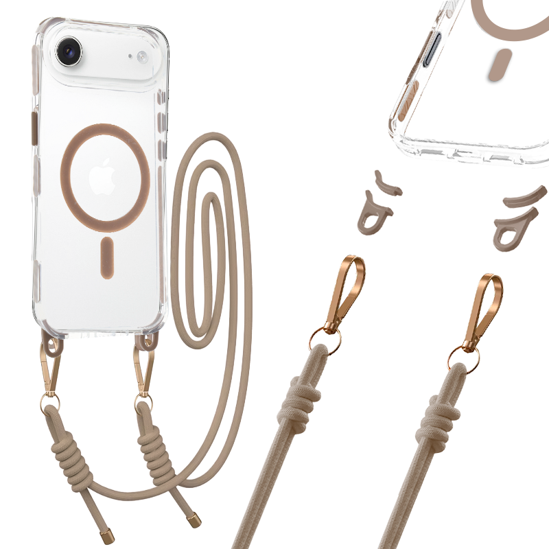 Tel Protect Strap Clear Suojakuori iPhone 17 Air:lle kultainen