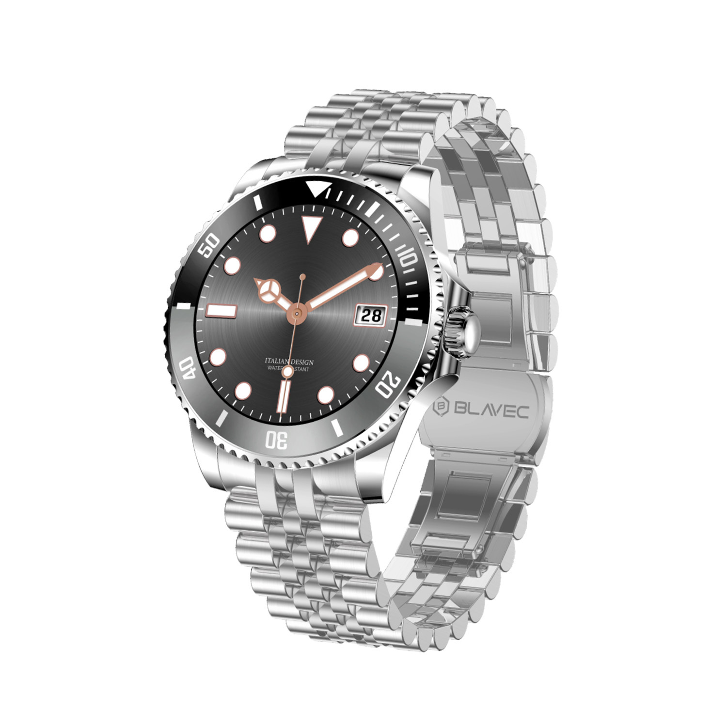 Blavec Smartwatch M-02 Business AMOLED Full Touch Voice Call (SWM02-S) hopeinen