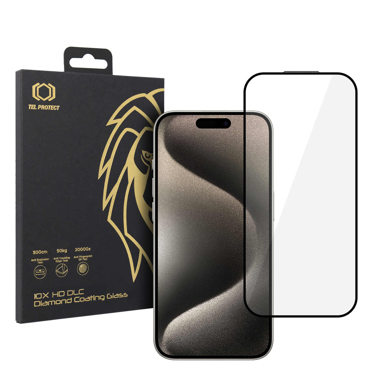 Tempered glass Tel Protect 10X HD DLC Diamond Coating for Iphone 15 Pro