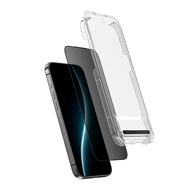 Benks Karkaistu lasi Glass Warrior Privacy iPhone 17/16 Pro:lle musta