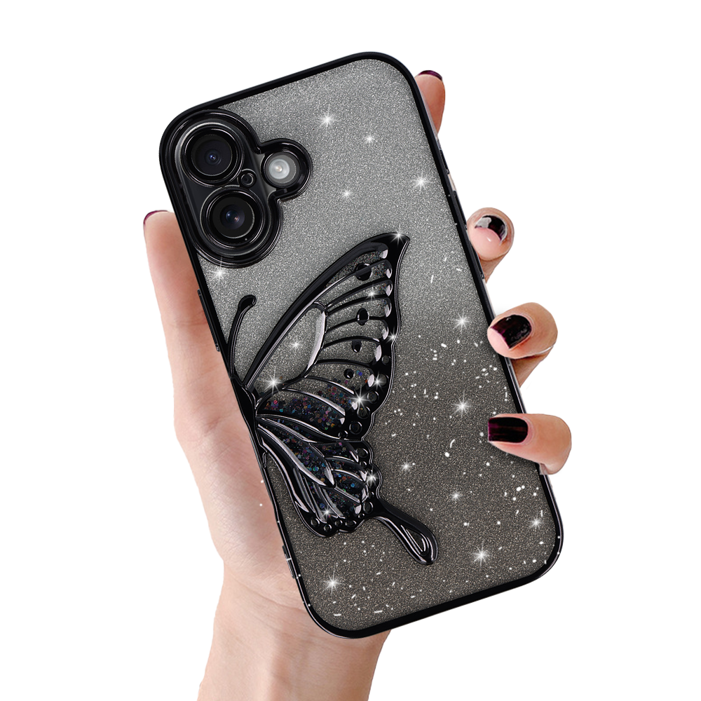 Tel Protect Butterfly Water Suojakuori iPhone 17:lle musta