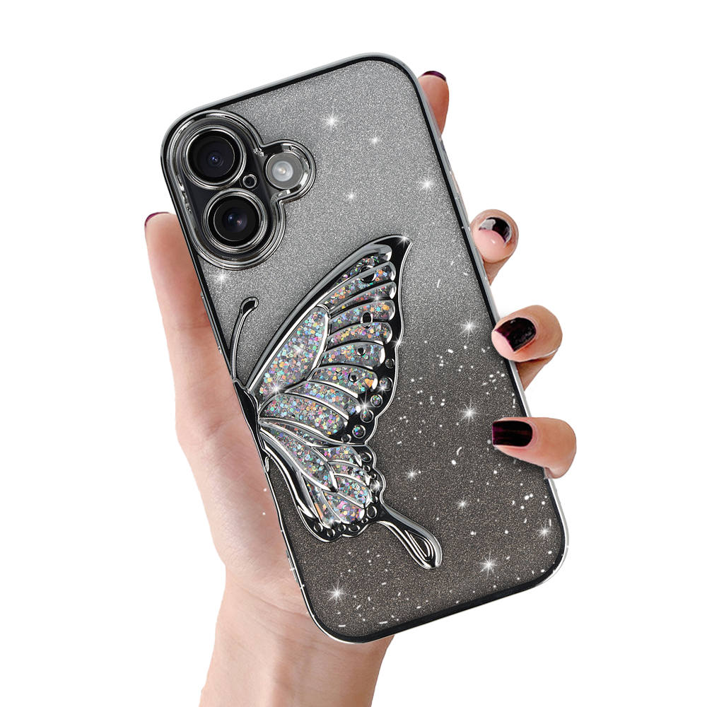 Tel Protect Butterfly Water Suojakuori iPhone 17:lle hopeinen