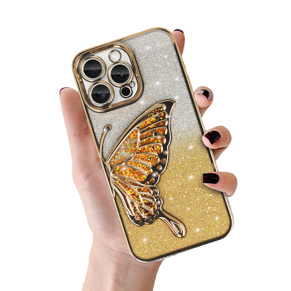 Tel Protect Butterfly Water Suojakuori iPhone 17:lle kultainen