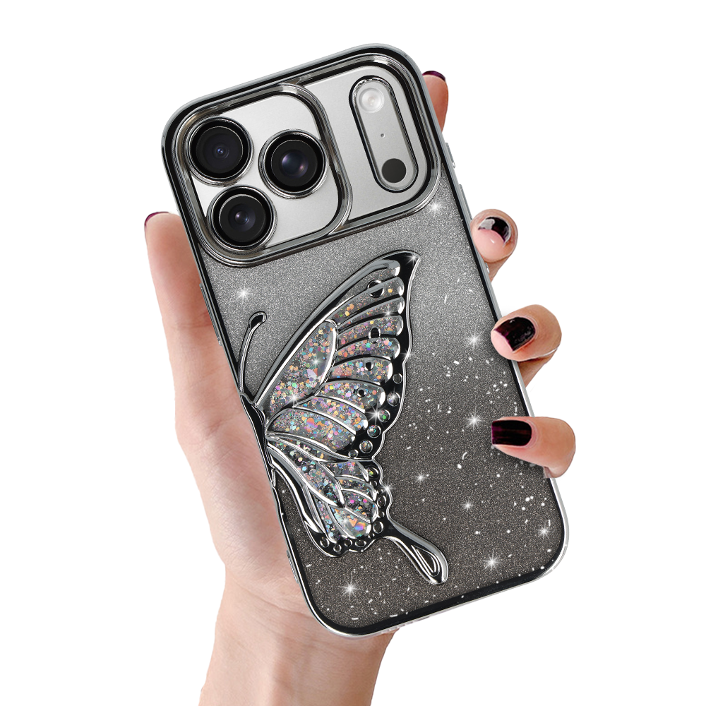 Tel Protect Butterfly Water Suojakuori iPhone 17 Pro Max:lle hopeinen