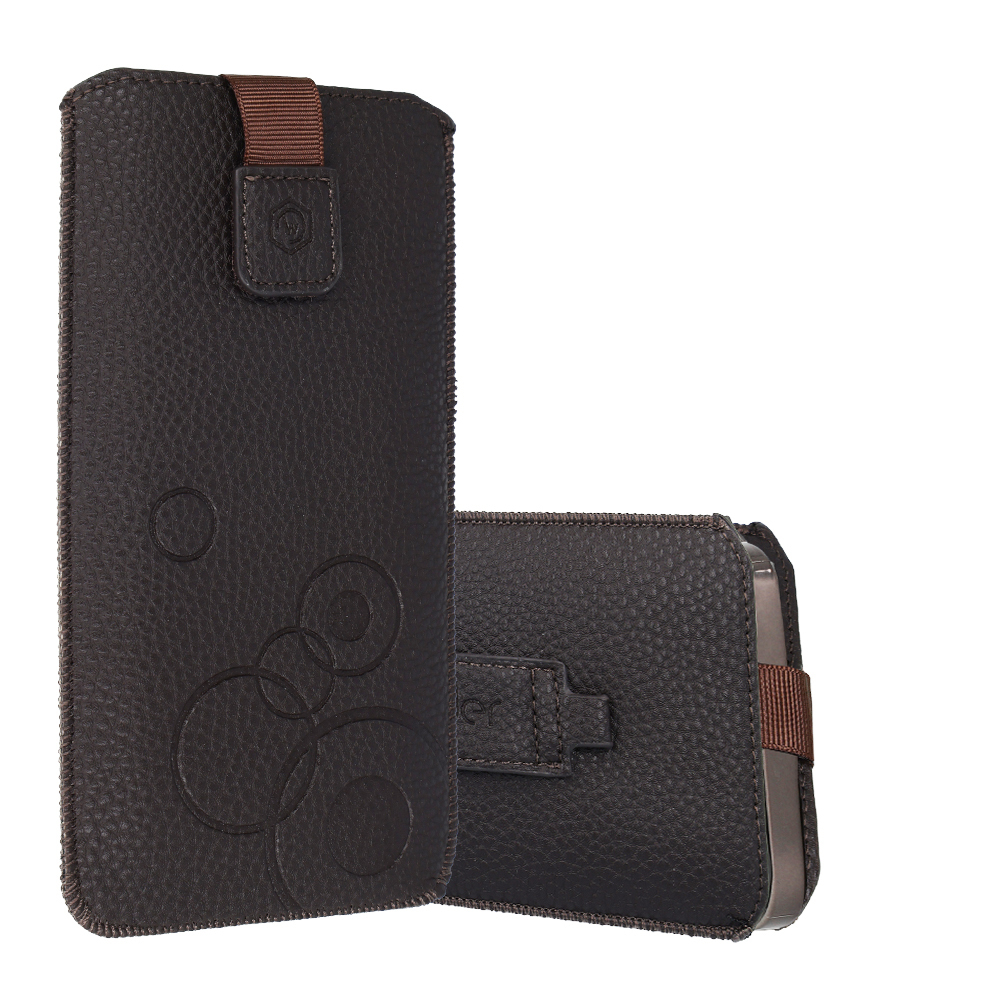 WONDER Deko Pouch Case (koko XXL) Samsung S25 Ultra/S24 Ultra/M35/M23/A16 5G/Xiaomi Redmi 14C:lle suklaa