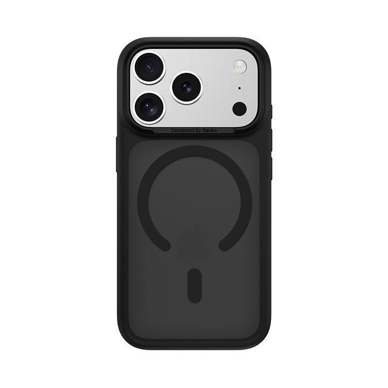 Benks Magnetic Mist Case -suojakuori metallikehyksellä (K069) Iphone 17 Pro:lle, musta (kameran ohjauspainike)