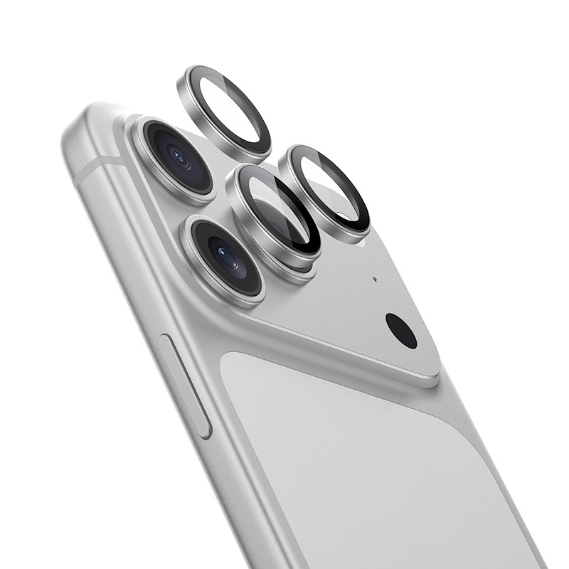 Benks Karkaistu lasi Glass Warrior Lens Protector kameralle iPhone 17 Pro/17 Pro Max:lle (linssi 3 kpl) hopeinen