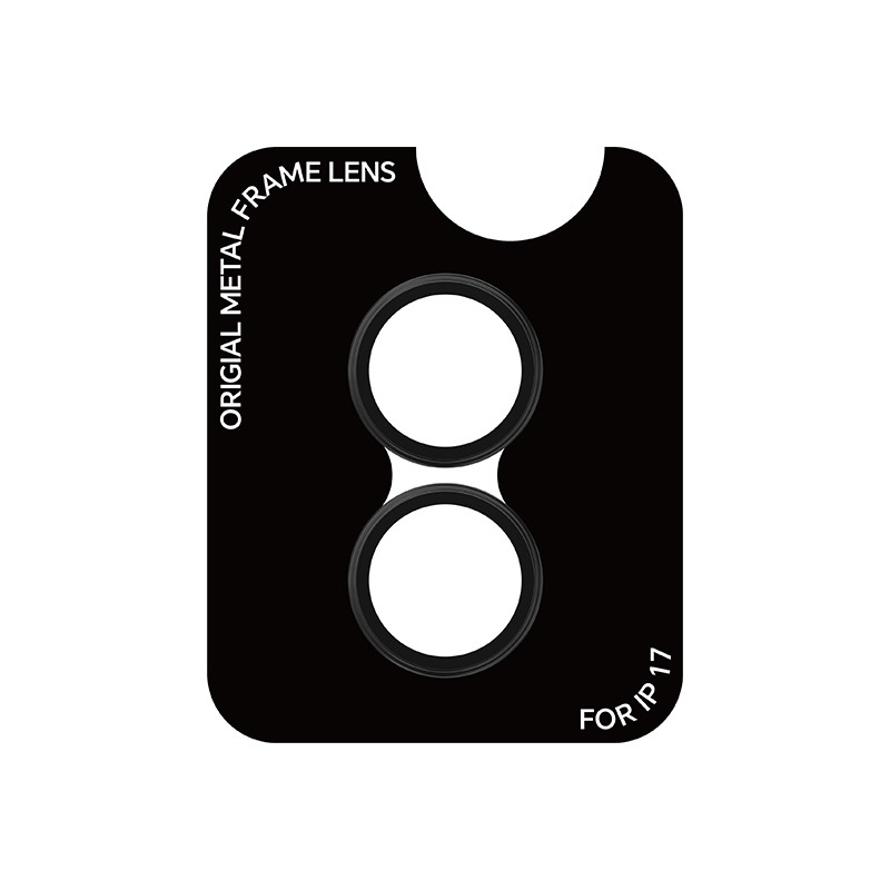 Rock Tempered glass Pure Series Camera Lens on camera for Iphone 17 (lens 2 pieces) black