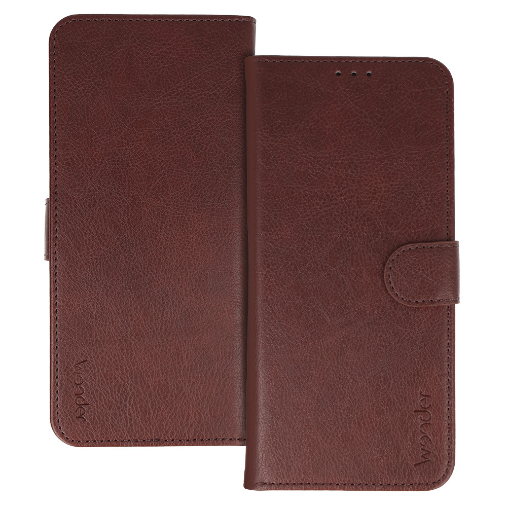 WONDER COMMON yleiskäyttöinen kirjakuori (KOKO S) iPhone 12/13/Samsung S6/A5 2016/Xcover 4/S22/Huawei P8 2017:lle ruskea