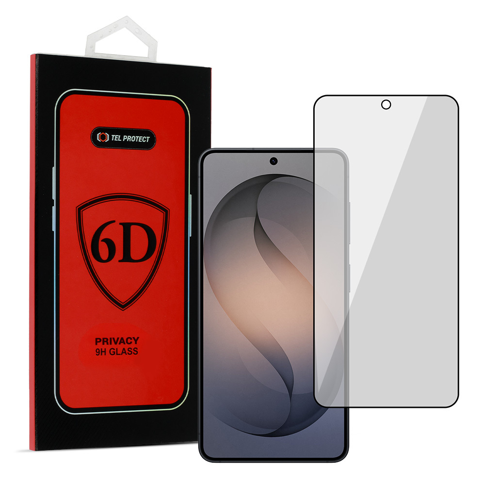 Tel Protect Full Glue 6D Privacy Tempered Glass for SAMSUNG GALAXY S26 PLUS BLACK (with fingerprint unlock)