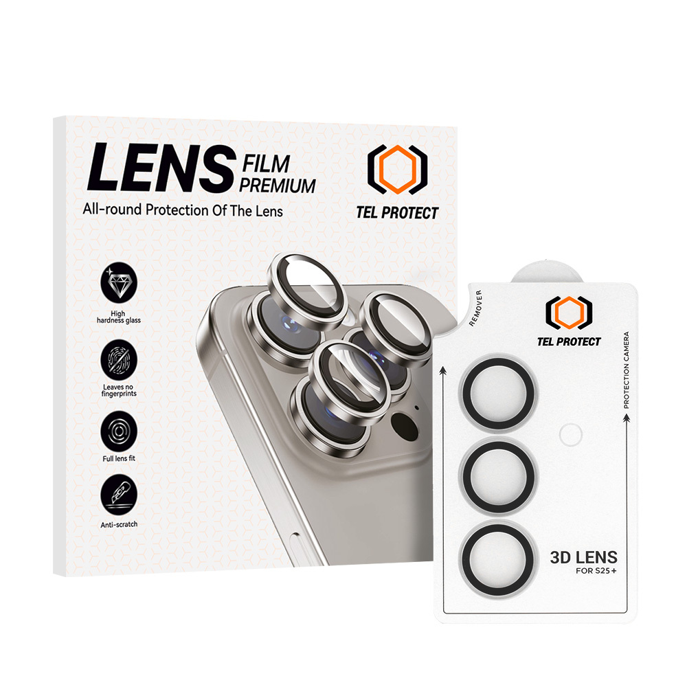 Karkaistu lasi Tel Protect 3D Lens kameralle Samsung Galaxy S26 läpinäkyvä (linssi 3 kpl)