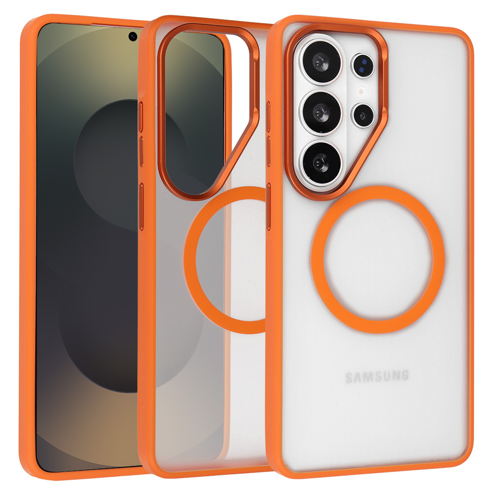 Liavec Soft Suojakuori Metal Frame Samsung Galaxy S26 Ultra:lle oranssi