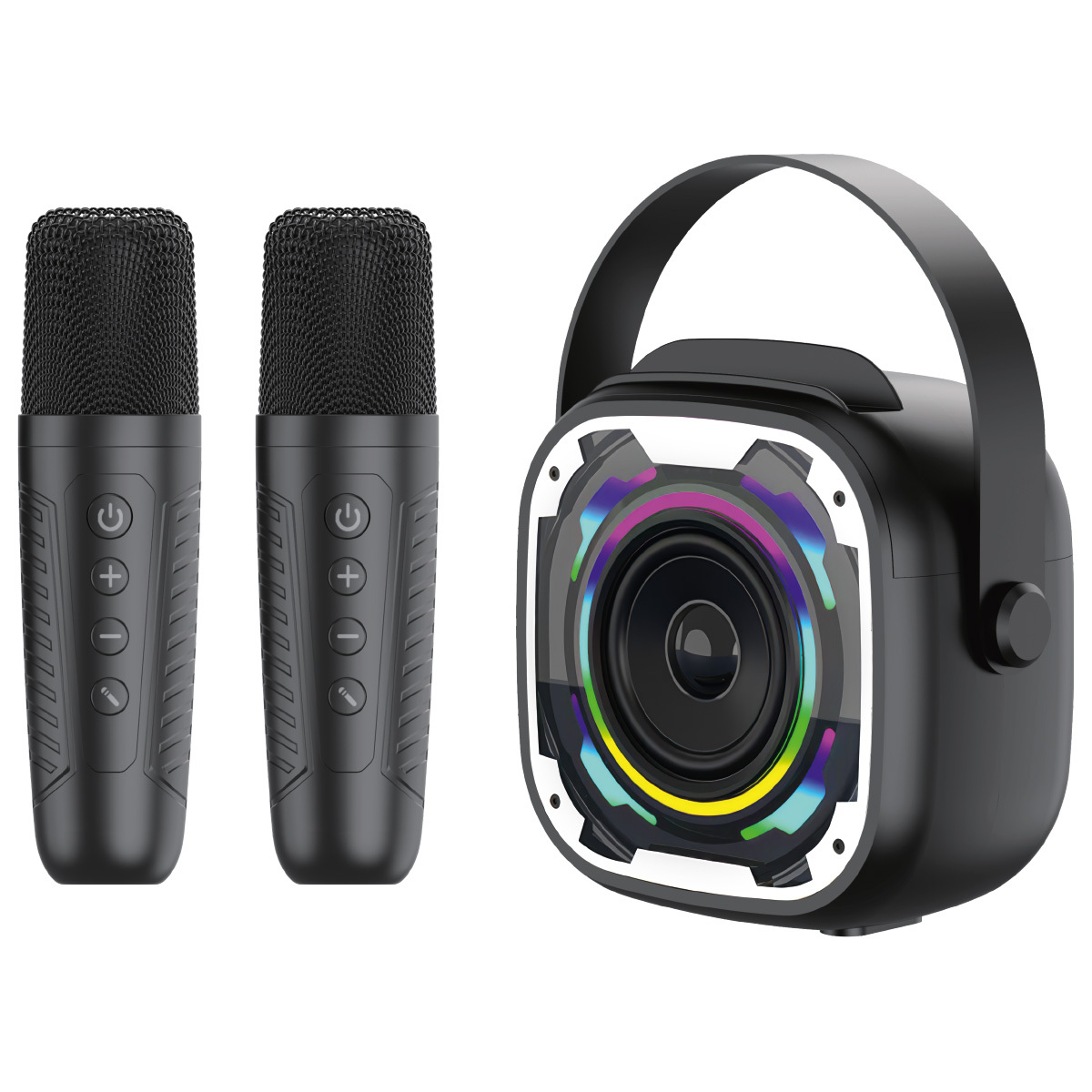 Blavec kannettava Bluetooth-kaiutin WS-08 Karaoke Idol - 8 W kahdella mikrofonilla (WS08-2MB) musta